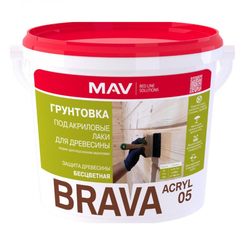 Грунтовка MAV BRAVA ACRYL 05 под акриловый лак для дерева (ВД-АК-05) 3 л 2