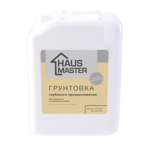 Грунтовка HAUS MASTER глубокого проникновения прозрачная 10 л 2