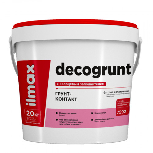 Грунтовка ilmax decogrunt (грунт-контакт) с кварцевым наполн. 232-5 20 кг 2
