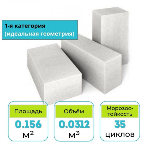 Блок газосиликатный 2,5-500-35-1 625х200х250 мм БЦК 1