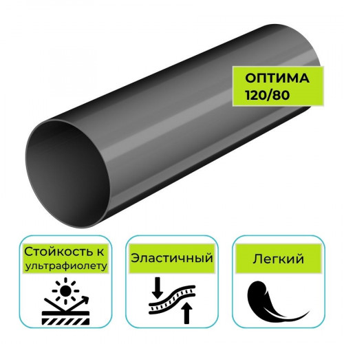 Труба водосточная Технониколь Оптима, ПВХ серая 3 м 1