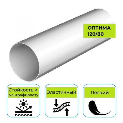 Труба водосточная Технониколь Оптима, ПВХ белая 3 м 1