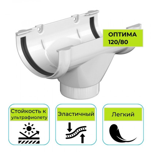 Воронка желоба Технониколь Оптима, ПВХ белая 120 мм 1