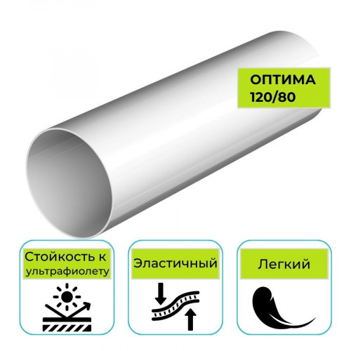 Труба водосточная Технониколь Оптима, ПВХ белая 1,5 м 1