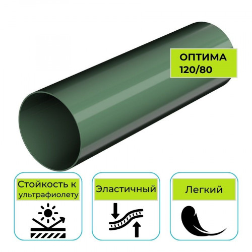 Труба водосточная Технониколь Оптима, ПВХ зеленая 2 м 1