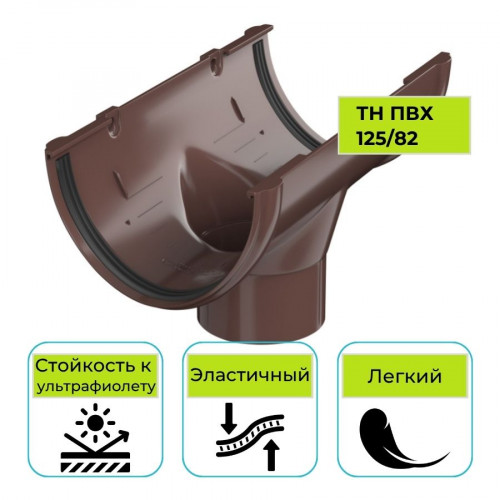 Воронка желоба Технониколь ПВХ 125/82, коричневая 1