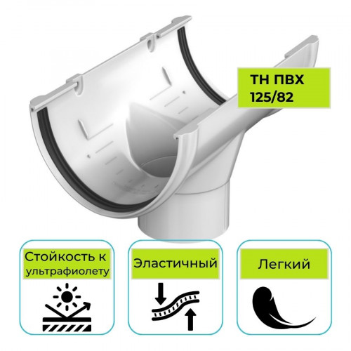 Воронка желоба Технониколь ПВХ 125/82, белая 1