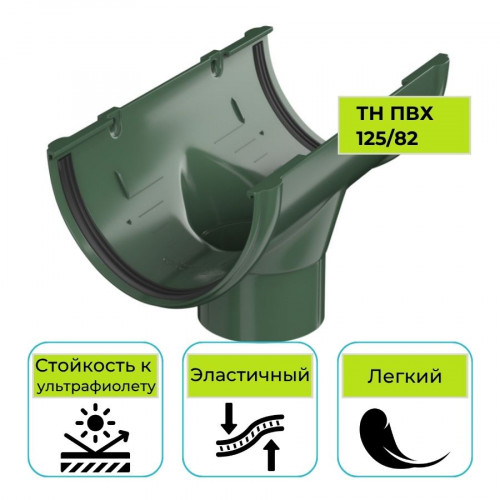Воронка желоба Технониколь ПВХ 125/82, зеленая 1