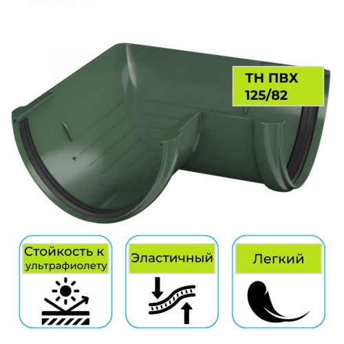 Угол желоба 90° Технониколь ПВХ 125/82, зеленый 1