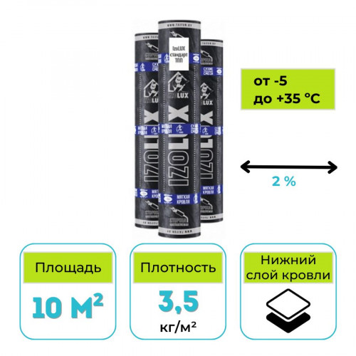 Материал кровельный IzoLUX Стандарт ТПП-3,5 10 м2 1