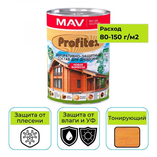 Защитно-декоративный состав MAV Profitex (Профитекс) груша 1 л 1