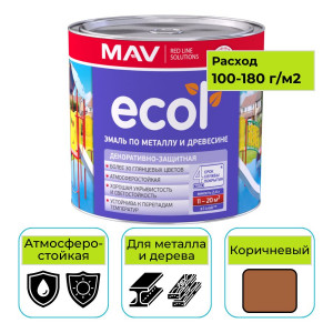 Эмаль ПФ-115 ECOL MAV коричневый 2,4 л