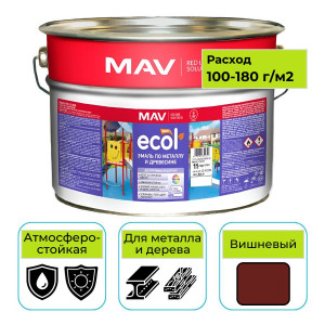 Эмаль ПФ-115 ECOL MAV вишневый 10 л