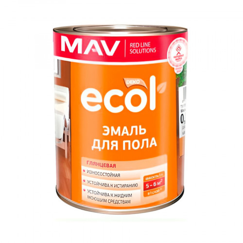 Эмаль ECOL MAV ПФ- 266 для пола золотисто-коричневая 1 л