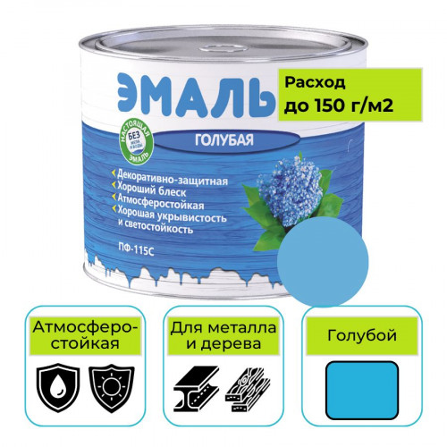 Эмаль MAV ПФ-115С ЭМАЛЬКА голубой 2 л