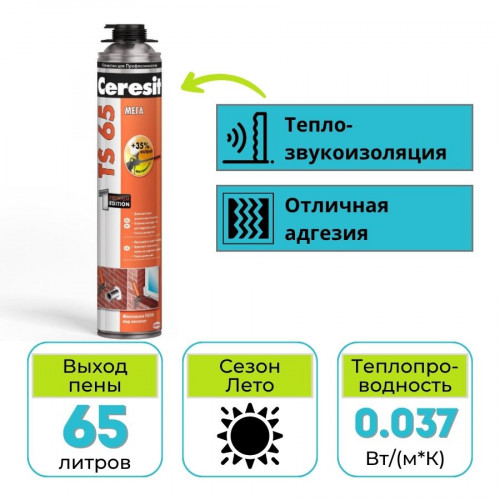Пена монтажная профессиональная Ceresit TS 65 850 мл 1