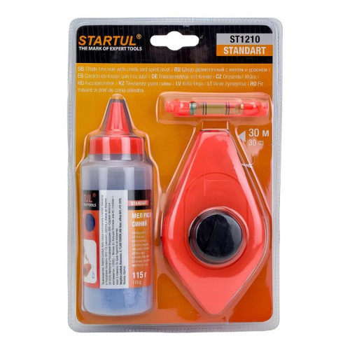 Шнур разметочный 30 м с мелом и уровнем STARTUL Standart (ST1210) 2