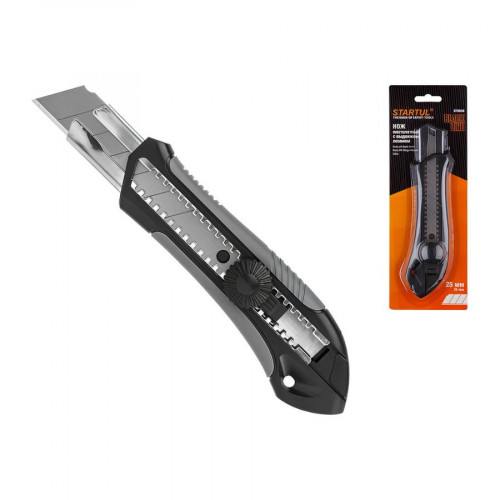 Нож канцелярский выдвижной 25мм BLACK LINE STARTUL (ST0926) 2