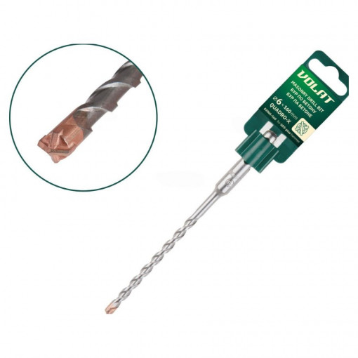 Бур (сверло) 6х100х160 мм бур SDS-plus QUARDO-X ВОЛАТ (83006-160)