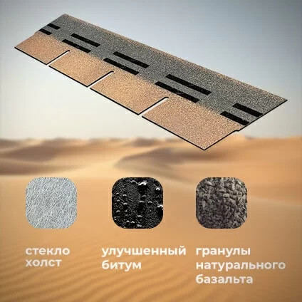 Фасадная плитка Технониколь Hauberk (Хауберк) Песчаный Кирпич 2 м² 6