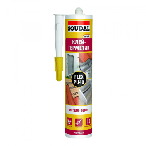 Клей-герметик полиуретановый SOUDAL Flex PU40 черный 300 мл 2