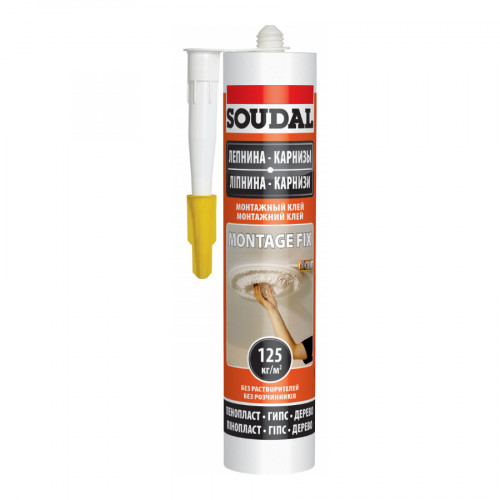 Клей монтажный Soudal Montage Fix ЛЕПНИНА КАРНИЗЫ белый 280 мл 1