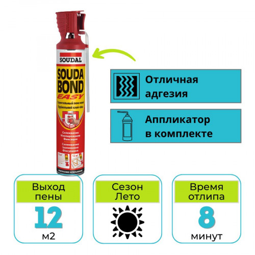 Клей-пена монтажная Soudal SOUDABOND Easy Genius Gun полиуретановая 750 мл 1