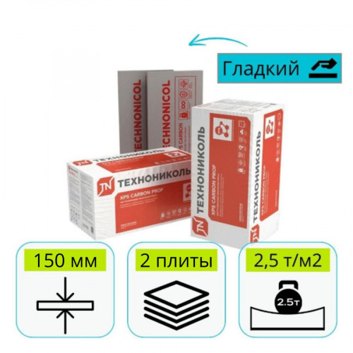 Пенополистирол ТехноНИКОЛЬ Carbon Prof ТВ 1200х600х150 мм 1
