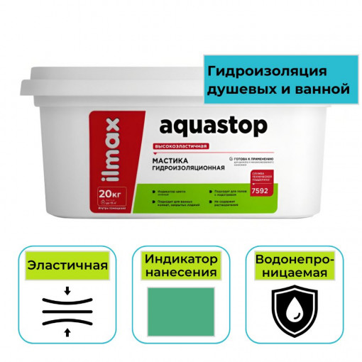Мастика гидроизоляционная ilmax ready aquastop 20 кг