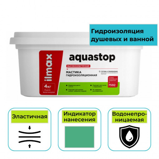 Мастика гидроизоляционная ilmax ready aquastop 4 кг
