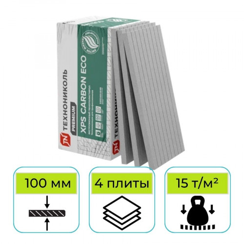 Пенополистирол ТехноНИКОЛЬ Carbon Eco FAS/2 S/2 ТВ 1180х580х100 мм