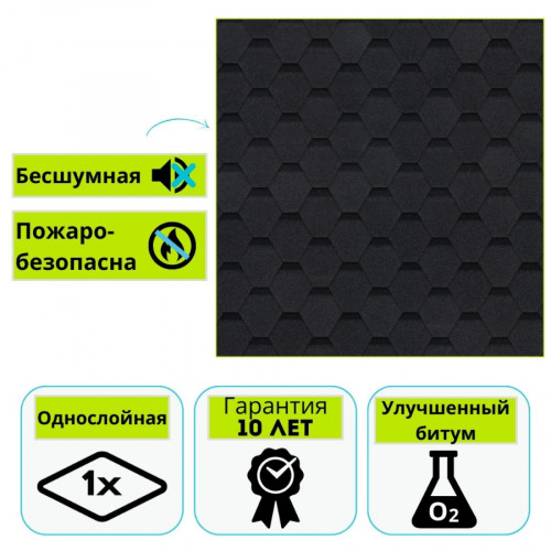 Гибкая черепица Технониколь Shinglas Оптима, Соната, серый 3 м² (прозр. уп.) 1