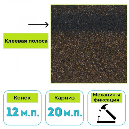Коньково-карнизная черепица Технониколь Shinglas Ультра, Комфорт, Классик, пробка 5 м² 1