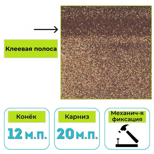 Коньково-карнизная черепица Технониколь Shinglas Комфорт, Болеро, терракота 5 м² 1