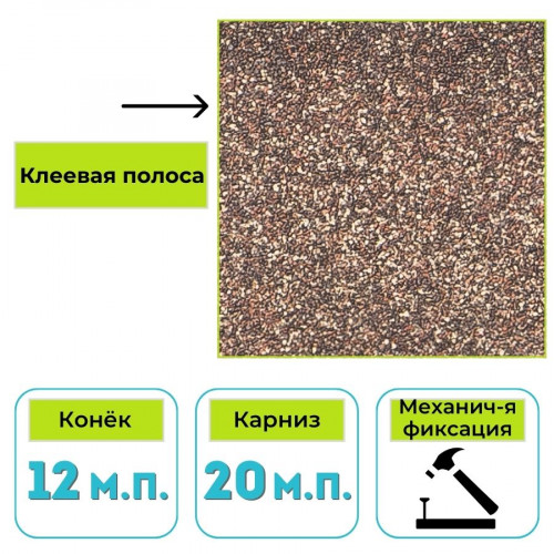Коньково-карнизная черепица Технониколь Shinglas Атлантика, Тенерифе 5 м² 1
