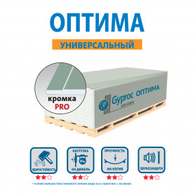 Гипсокартон 2700х1200х12,5 мм Gyproc Optima