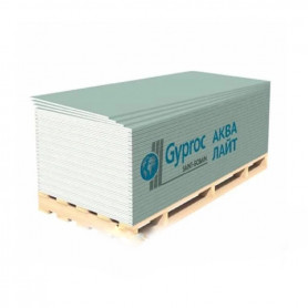 Гипсокартон 2500х1200х9,5 мм влагостойкий Gyproc Aqua Lite