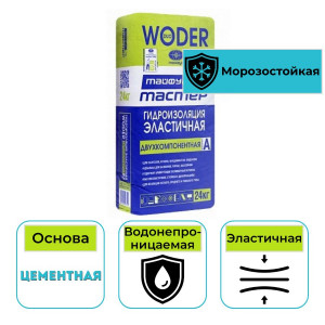 Гидроизоляция двухкомпонентная Тайфун Мастер WODER DUO (Компонент А) 24 кг