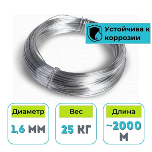 Проволока вязальная оцинкованная 1,6 мм Кронекс 25 кг