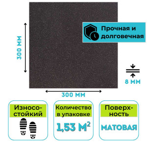 Плитка из керамогранита ГРЕС 300х300 Estima ST10 чёрный 1,53 м2