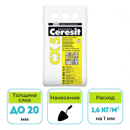 Быстротвердеющая монтажная смесь для анкеровки Ceresit CX 5 5 кг