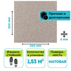 Плитка из керамогранита ГРЕС 300х300 Estima ST03 светло-серый 1,53 м2