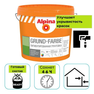 Грунтовка пигментированная Alpina EXPERT Grund-Farbe белая матовая 10 л
