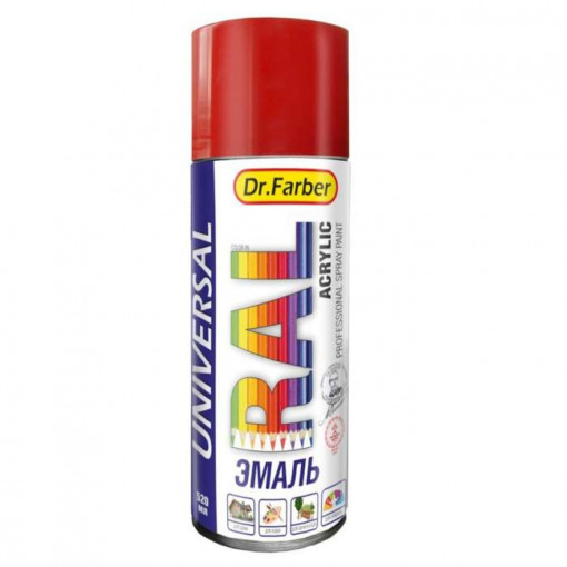 Эмаль-аэрозоль Dr. Farber ярко-красно-оранжевый глянцевая 520 мл акриловая универсальная RAL 2008