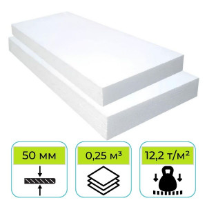 Пенопласт ППТ-15Н-А-Р-1000х500х50 мм Стройпласт