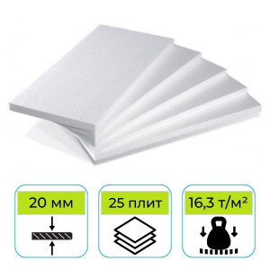 Пенопласт ППТ-20 Н-А-Р 1000х500х20 мм Стройпласт