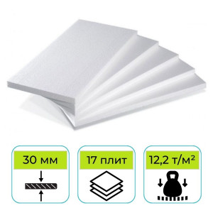 Пенопласт ППТ-20 Н-А-Р 1000х500х30 мм Стройпласт