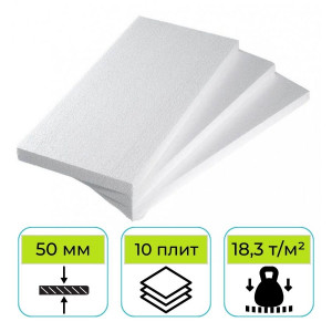 Пенопласт ППТ-25 Н-А-Р 1000х500х50 мм Стройпласт