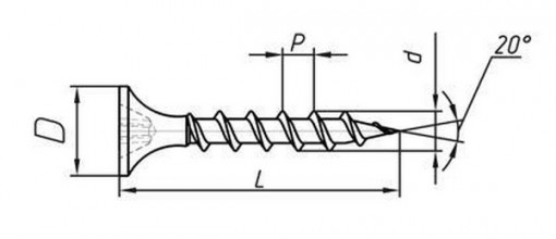 Саморез для гипсокартона и дерева 3,5х45 мм 1800 шт РМЗ