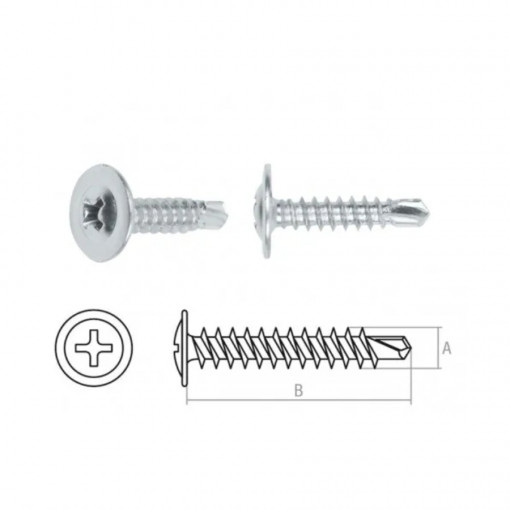 Саморез с прессшайбой, цинк, сверло 4,2х13 мм 200 шт STARFIX